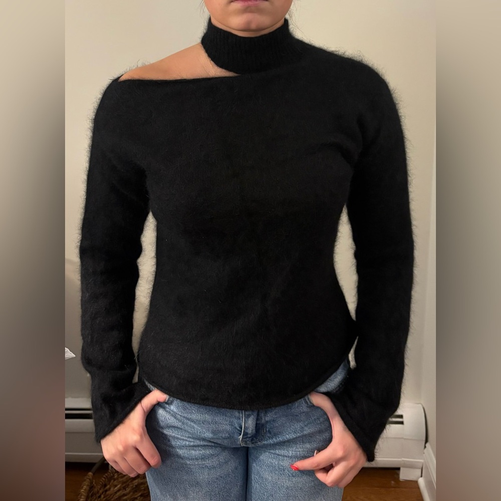 RtA Black Off-the-Shoulder Sweater